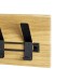 Wandgarderobe >54336< in eiche, schwarz, Massivholz, Metall - 60x20x10cm (BxHxT)