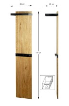 Wandgarderobe >54337< in eiche, schwarz,...
