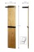 Wandgarderobe >54337< in eiche, schwarz, Massivholz, Metall - 35x175x25 (BxHxT)