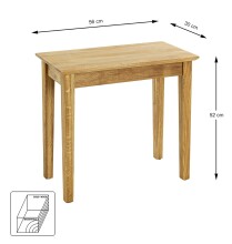 Beistelltisch >54352< in eiche, Massivholz - 56x52x30cm (BxHxT)