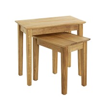 Beistelltisch >54352< in eiche, Massivholz - 56x52x30cm (BxHxT)