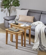 Beistelltisch >54352< in eiche, Massivholz - 56x52x30cm (BxHxT)