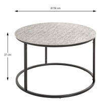 Beistelltisch >54509< in schwarz, silber, Metall -...