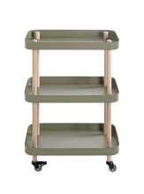 Servierwagen >54919< in grün, natur, Massivholz, Metall - 50x76x30cm (BxHxT)