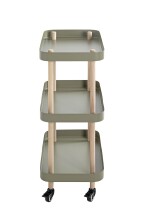Servierwagen >54919< in grün, natur, Massivholz, Metall - 50x76x30cm (BxHxT)