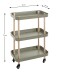 Servierwagen >54919< in grün, natur, Massivholz, Metall - 50x76x30cm (BxHxT)