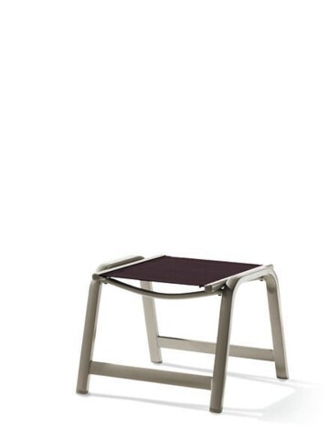 Hocker >Royal< in Mocca, Textilux®-Kunstfasergewebe - 56x44x57cm (BxHxT)