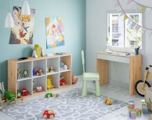 Jugendzimmer-Set >NOA< in Nodi-Eiche/Artik-Weiß - 196x77x92 (BxHxT)