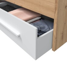 Jugendzimmer-Set >NOA< in Nodi-Eiche/Artik-Weiß - 196x77x92 (BxHxT)