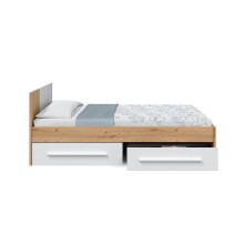 Jugendzimmer-Set >NOA< in Nodi-Eiche/Artik-Weiß - 196x77x92 (BxHxT)