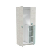 Jugendzimmer-Set >SNUBA< in Alpen-Weiß/Aqua-Grün - 201x43x98 (BxHxT)