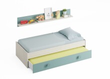 Jugendzimmer-Set >SNUBA< in Alpen-Weiß/Aqua-Grün - 201x43x98 (BxHxT)