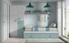 Jugendzimmer-Set >SNUBA< in Alpen-Weiß/Aqua-Grün - 201x43x98 (BxHxT)