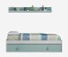 Jugendzimmer-Set >SNUBA< in Alpen-Weiß/Aqua-Grün - 201x43x98 (BxHxT)