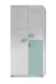 Jugendzimmer-Set >SNUBA< in Alpen-Weiß/Aqua-Grün - 201x43x98 (BxHxT)