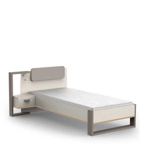 Bettanlage >CAMILLIA< (2-teilig) in Grau - 203x89x127,9cm (BxHxT)