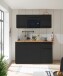 Singleküche >Jazz< in Schwarz matt - 160x212x60 (BxHxT)