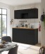 Singleküche >Jazz< in Schwarz matt - 160x212x60 (BxHxT)