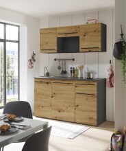 Singleküche >Jazz< in Eiche Artisan - 160x212x60 (BxHxT)
