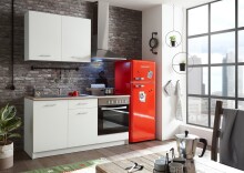 Küchenzeile >Wow   < in Weiß matt - 160x85x60 (BxHxT)