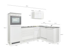 Winkelküche >Jazz< anthrazit / Artisan Eiche Dekor - 260x200x60 (BxHxT)
