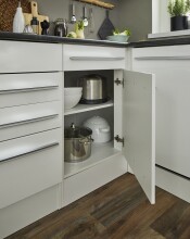 Winkelküche >Jazz< weiss matt / weiss Hochglanz - 260x200x60 (BxHxT)