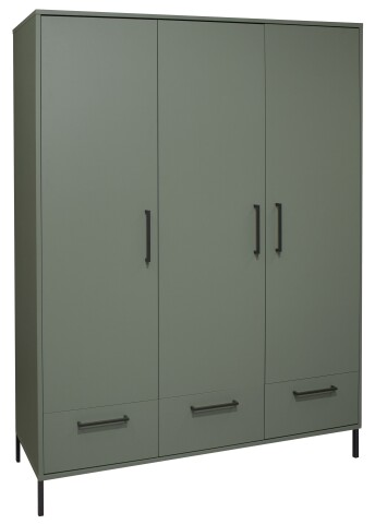 Kleiderschrank >Ole< in pine green matt  - 148x195x51cm (BxHxT)