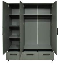 Kleiderschrank >Ole< in pine green matt  - 148x195x51cm (BxHxT)