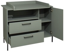 Wickelkommode >Ole< in pine green matt  - 119x91x45cm (BxHxT)