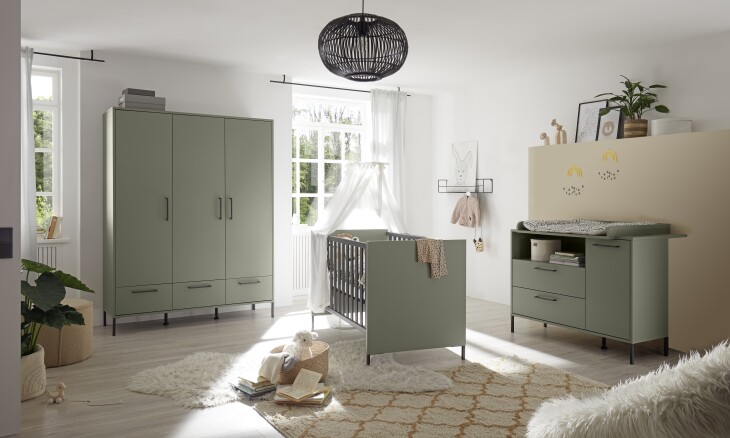 Babyzimmer-Komplettset >Ole< (4-teilig) in pine green matt