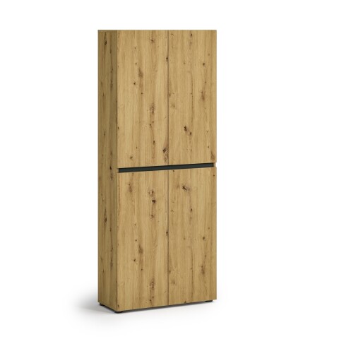 Schuhschrank >Glossy< in Artisan Eiche - 80x200x34cm (BxHxT)