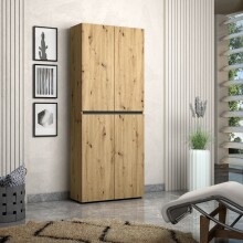 Schuhschrank >Glossy< in Artisan Eiche -...