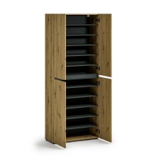 Schuhschrank >Glossy< in Artisan Eiche - 80x200x34cm (BxHxT)
