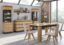 Wandboard >CORTE< in Coast Evoke Eiche Dekor/Kosmos Grau - 160x24x21,6 (BxHxT)