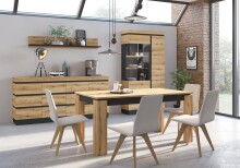 Wandboard >CORTE< in Coast Evoke Eiche Dekor/Kosmos Grau - 160x24x21,6 (BxHxT)