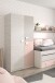 Kleiderschrank >NUBE< in Alpen-Weiß / Grau / Rosa - 90x200x52 (BxHxT)