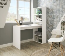 Jugendzimmer-Set >ELLIOT< in Artik-Weiß/Velho-Weiß - 199x65x96 (BxHxT)