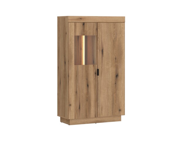 Stauraumvitrine >DELAMAR< in Coast Evoke Eiche Dekor - 80,4x140,2x39,6 (BxHxT)