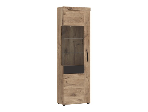 Glasvitrine >GRANO< in Viking Eiche Dekor - 58x195x37,4 (BxHxT)