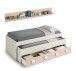Jugendzimmer-Set >NUBE< in Alpen-Weiß / Grau / Rosa - 199x65x96 (BxHxT)