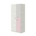 Jugendzimmer-Set >NUBE< in Alpen-Weiß / Grau / Rosa - 199x65x96 (BxHxT)