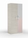 Jugendzimmer-Set >NUBE< in Alpen-Weiß / Grau / Rosa - 199x65x96 (BxHxT)