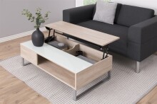 Couchtisch >Azalea< in weiss, Sonoma Eiche, MDF -...