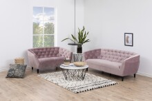 2-Sitzer >Ria< in dusty rose, Stoff, Rubberwood - 150x78x84cm (BxHxT)