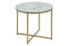 Beistelltisch >Alisma< in weiss, gold, Glas, Stahl - 42x50cm (HxD)