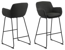 Barhocker >Lisa< (2er-Set) in Grau, Polyester,...
