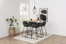 Barhocker >Lisa< (2er-Set) in Grau, Polyester, Stahl - 52x100x53cm (BxHxT)