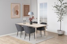 Armlehnstuhl >Emilia< in Grau, Polyester, Stahl - 57x83x61cm (BxHxT)