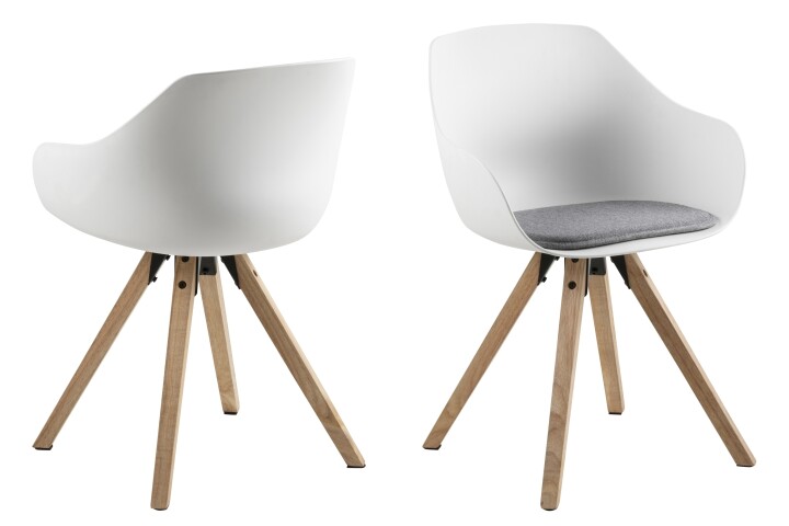 Schalenstuhl >Tina< (2er-Set) in Grau - 56,5x80,5x53 (BxHxT)