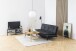 TV-Regal >Seaford< in schwarz, MDF, Stahl - 120x46x33cm (BxHxT)